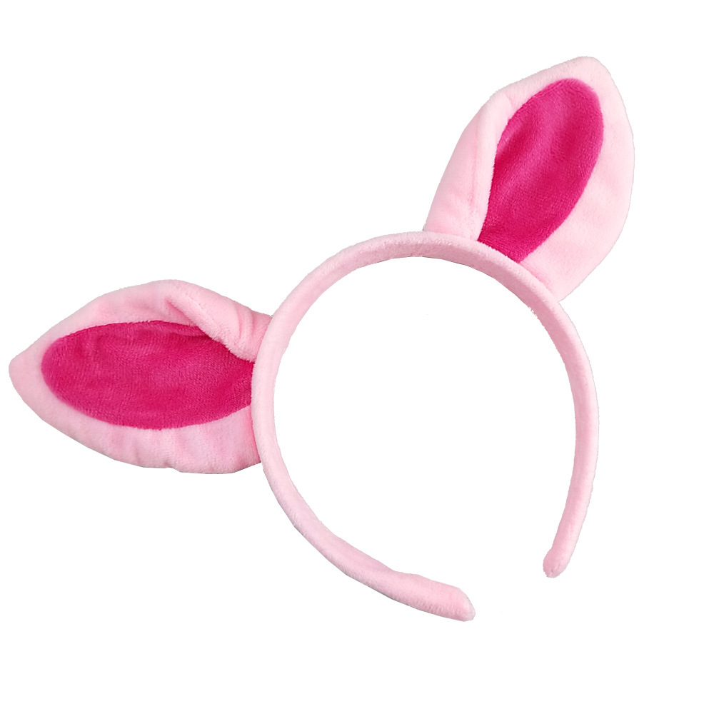 Halloween Cross-border Explosions Cute Pink Piglet Ears Nose Four-piece Headband Cartoon Plush Animal Headband