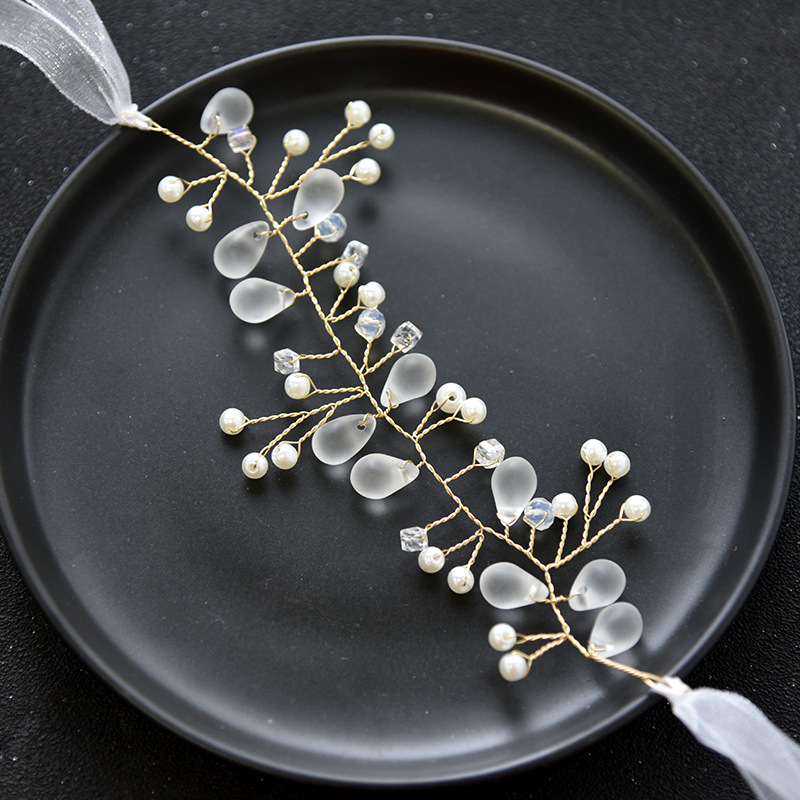 Ins Handmade Simple Bride Bridesmaid Wrist Flower White Pearl Hand Flower Wedding Gift Sister Group Event Celebration