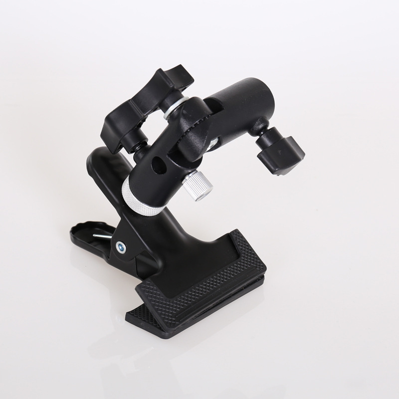 Multifunctional E-seat strong clip external flash lamp holder can be inserted reflective umbrella strong background clip photography equipment accessories