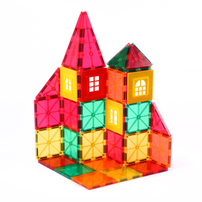 Factory direct supply color window magnetic piece scattered piece magnetic building block construction piece children's educational toys magnetic piece wholesale