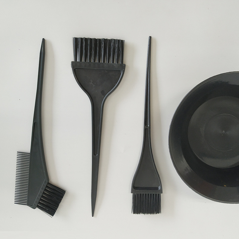 Hair brush hair dye brush hair brush hair dye tool hair treatment bowl comb suit perm brush color mixing bowl four-piece set