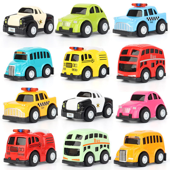 New funny cartoon pull back alloy car model Pocket toy car children's mini palm treasure Q version car