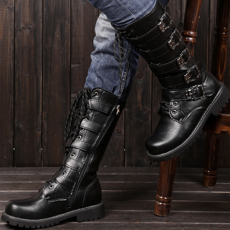 High men's boots AliExpress explosions model 555 extra large size boots 46 men's boots 45 riding boots men's model 555