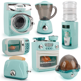 Children's large kitchen toy set simulation play house toy water dispenser bread machine steamer juicer