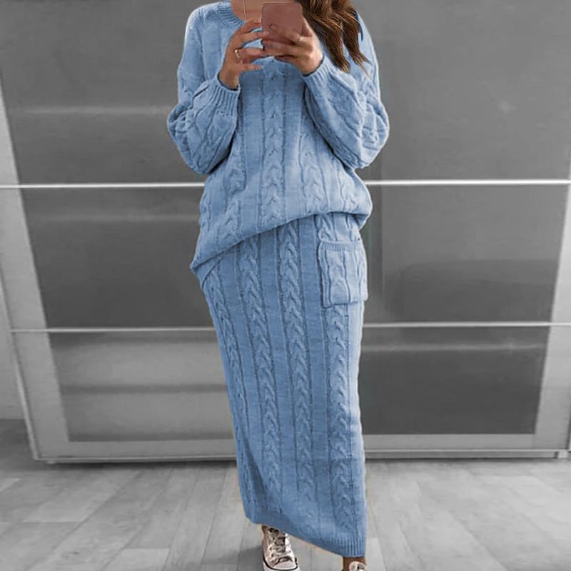 AliExpress autumn and winter new women's clothing Amazon wish European and American fashion twist needle sweater dress in stock