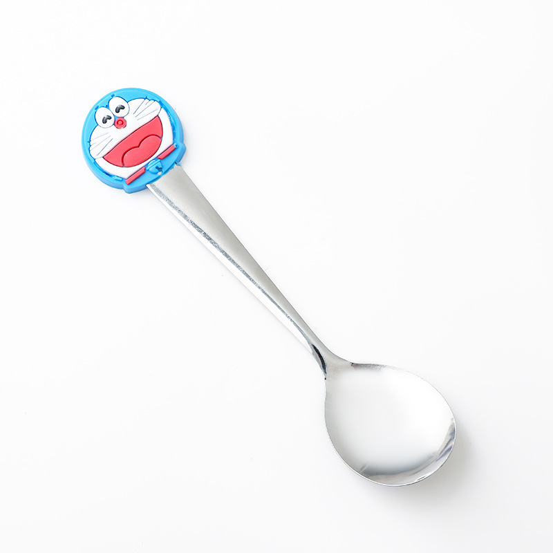 Cartoon stainless steel spoon cute silicone handle spoon children's soup spoon fashion coffee mixing spoon T