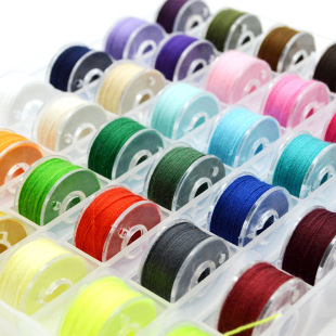 Household sewing machine 25/36/50 color bottom bobbin core box with thread bobbin core thread set wholesale bobbin core thread storage