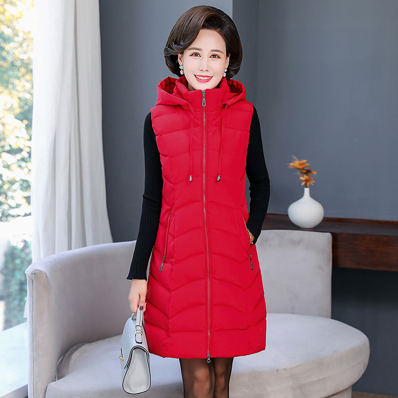Mom's Autumn and Winter Clothes Cotton-padded Jacket Vest Women's Middle-aged and Old-aged Vest Large Size Middle-aged Vest Jacket Waistcoat