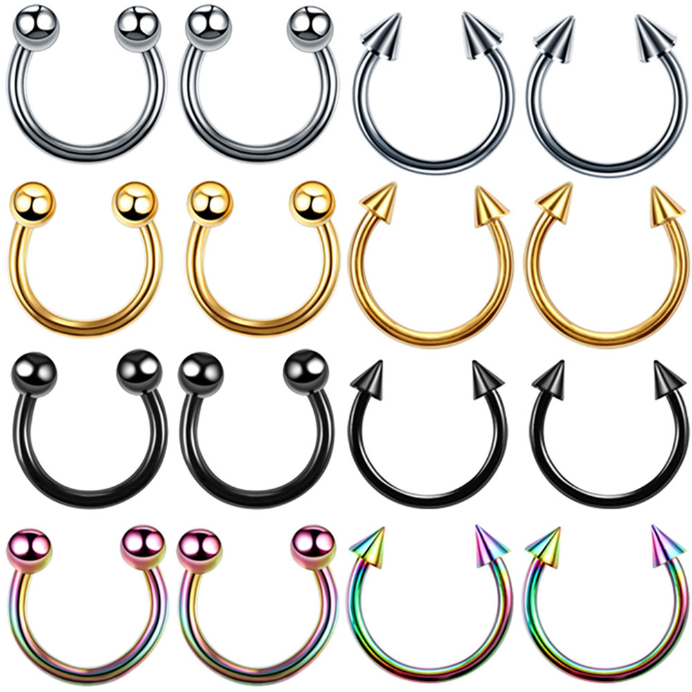 Hot-selling stainless steel nose ring 4mm titanium steel nose pin C-shaped ear bone pin CBR ring body piercing jewelry Yin ring 