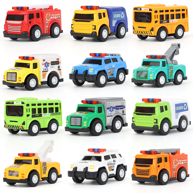 New funny cartoon pull back alloy car model Pocket toy car children's mini palm treasure Q version car