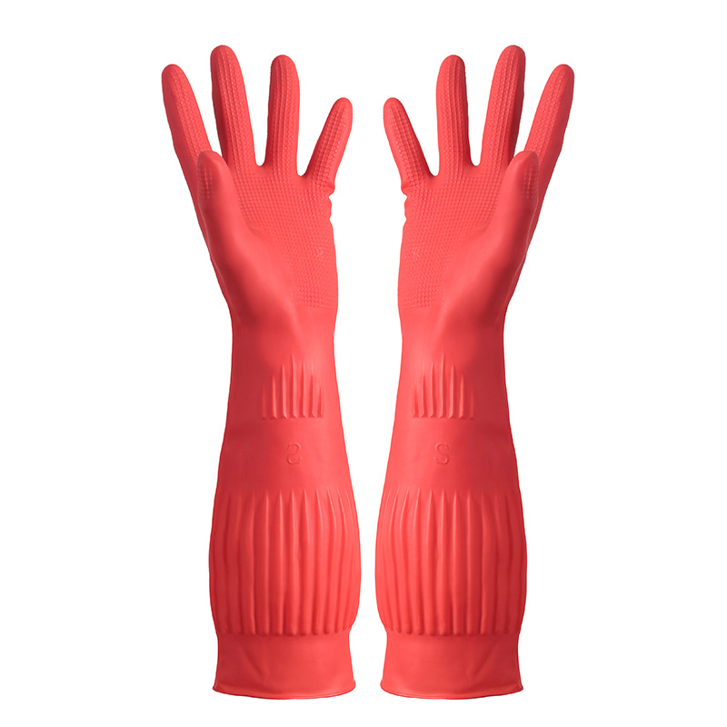 Rubber thick beef tendon latex gloves dishwashing waterproof non-slip wear-resistant durable work rubber plastic labor protection