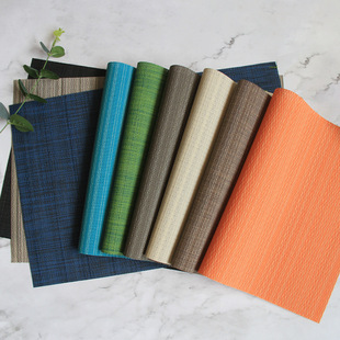 Cross-border European-style hotel western table mat pvc washed Teslin table mat solid color waterproof non-slip heat insulation mat coaster