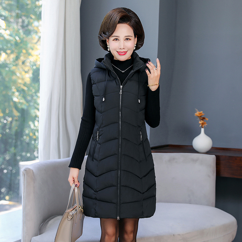 Mom's Autumn and Winter Clothes Cotton-padded Jacket Vest Women's Middle-aged and Old-aged Vest Large Size Middle-aged Vest Jacket Waistcoat