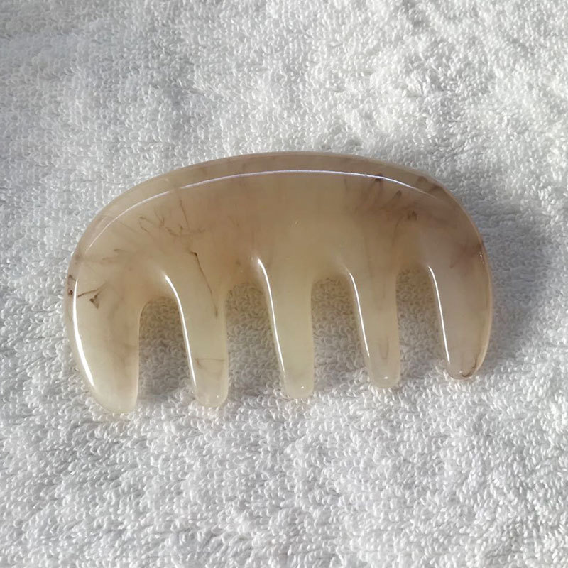 Resin beeswax five-tooth comb eye scraping Y-shaped fork massage plate nose scraping massage scraping piece scalp massage comb scraping