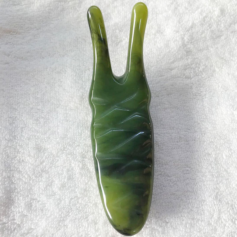 Resin beeswax five-tooth comb eye scraping Y-shaped fork massage plate nose scraping massage scraping piece scalp massage comb scraping