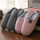Cotton slippers women's household winter home couple indoor non-slip simple plush fabric warm cotton shoes men's wholesale winter