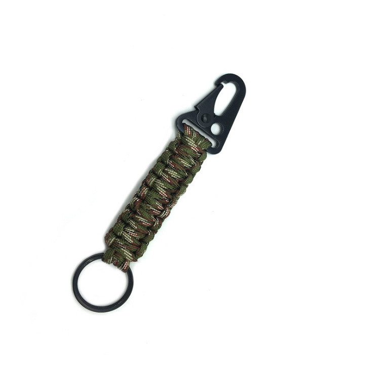 Amazon Hot Sale Seven-core Umbrella Rope Climbing Chain for Survival Key Chain Outdoor Hand-woven Hawk Buckle Keychain