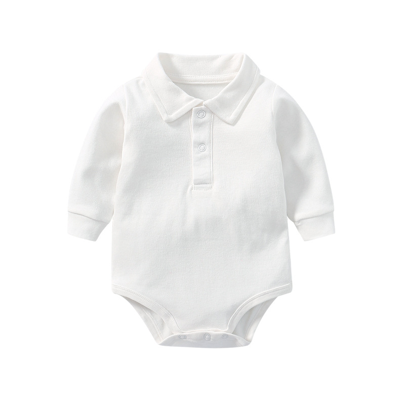 Autumn and Winter New Men's and Women's Baby Triangle Hats Cotton POLO Lapel Long Sleeve Hats Pure White