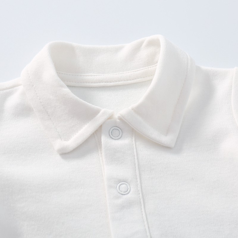 Autumn and Winter New Men's and Women's Baby Triangle Hats Cotton POLO Lapel Long Sleeve Hats Pure White