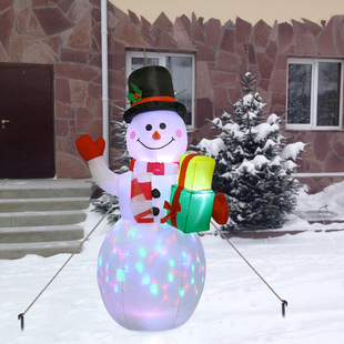 Cross-border Explosions Christmas Inflatable Air Model Inflatable Christmas Snowman Colorful Lights Luminous Decoration Inflatable Christmas Snowman