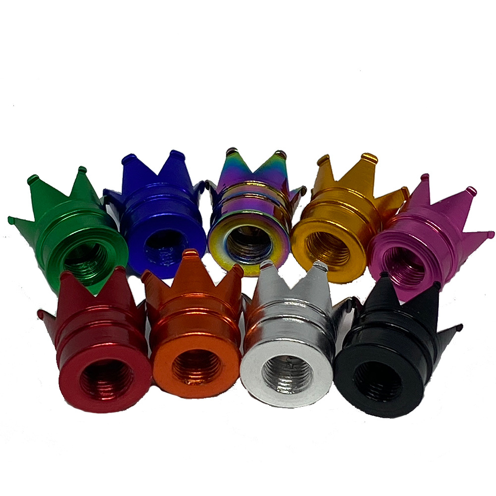 Cross-border exclusive for creative crown car tire valve colorful crown valve cap aluminum alloy dust cap