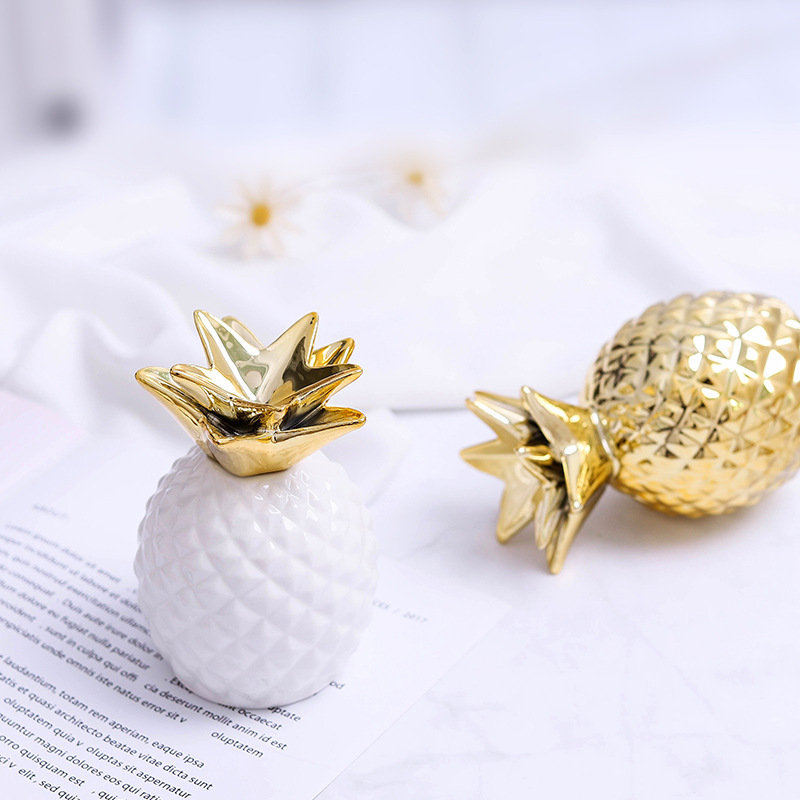 Nordic ins Pineapple Crafts Ornaments Ceramic Piggy Bank Home Furnishings Photo Props Personalized Creative Gift