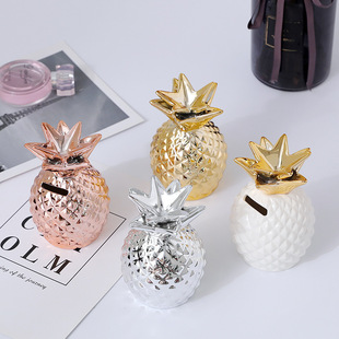 Nordic ins Pineapple Crafts Ornaments Ceramic Piggy Bank Home Furnishings Photo Props Personalized Creative Gift