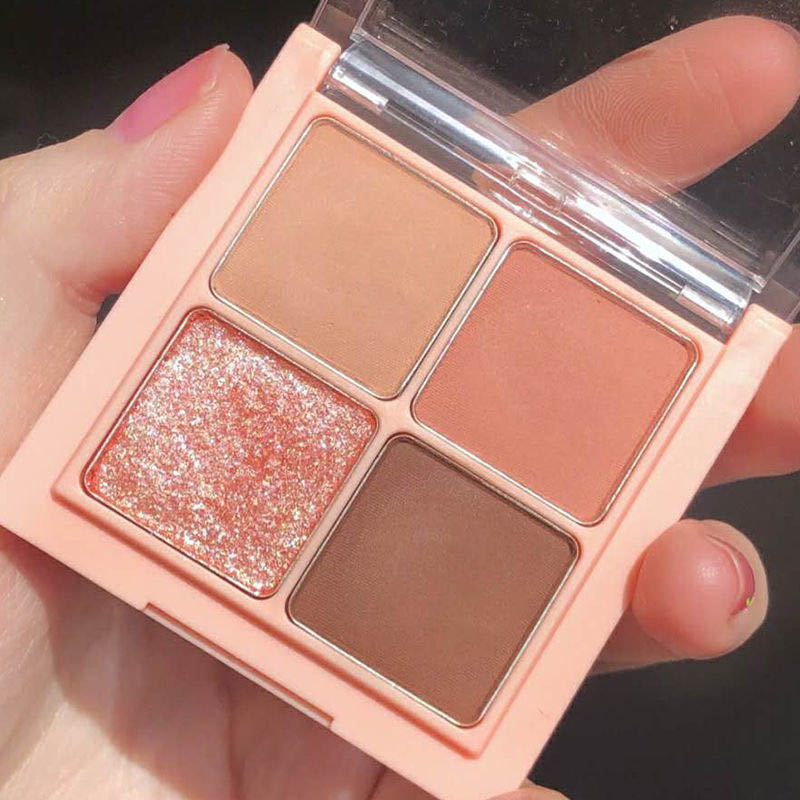 Baim four-color eye shadow plate super hot earth color pearlescent matte glitter waterproof Internet red cheap Chinese goods
