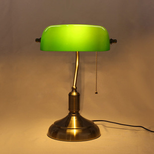 Bank table lamp European Republic of China old Shanghai glass table lamp vintage Chiang Kai-shek study Villa office bedside table lamp