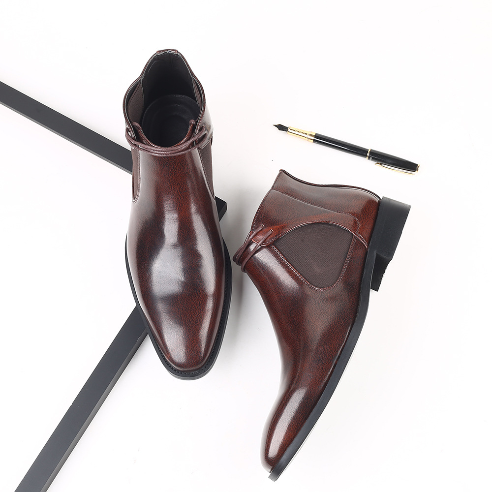 New Men's Large Size Martin Boots Fashion Short Boots Casual Leg Boots Retro Chelsea Boots High Men's Shoes