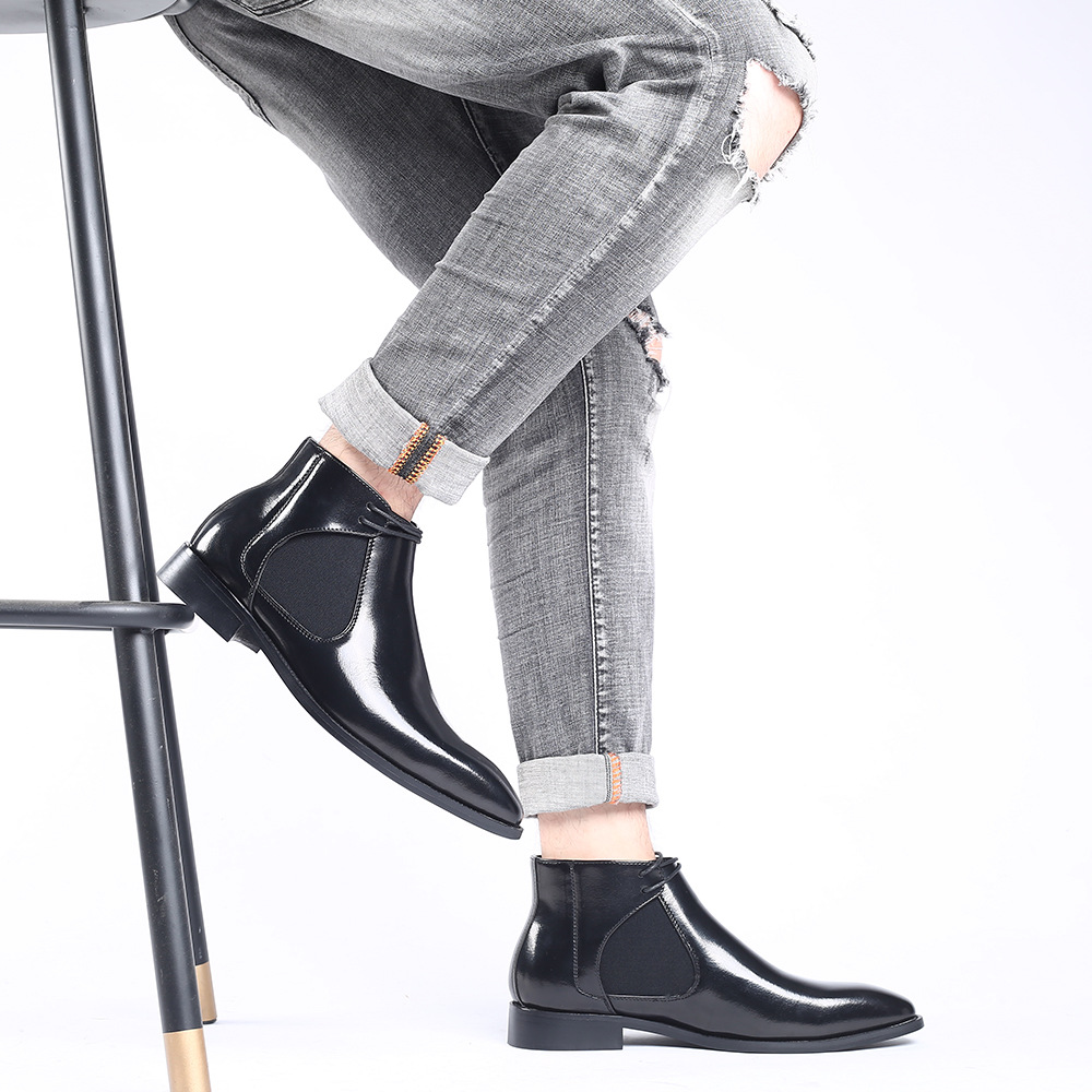 New Men's Large Size Martin Boots Fashion Short Boots Casual Leg Boots Retro Chelsea Boots High Men's Shoes