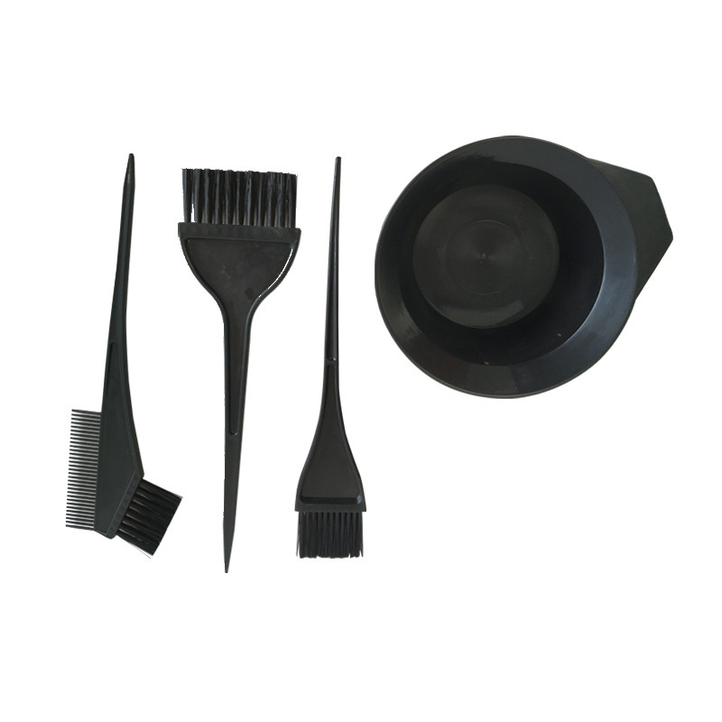 Hair brush hair dye brush hair brush hair dye tool hair treatment bowl comb suit perm brush color mixing bowl four-piece set