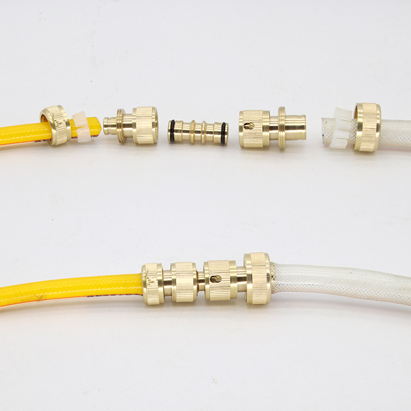 All copper two-way two-way nipple joint water pipe butt splicing repair joint water pipe conversion extension joint