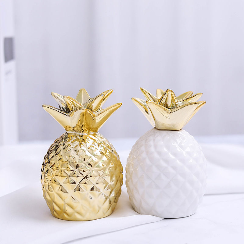 Nordic ins Pineapple Crafts Ornaments Ceramic Piggy Bank Home Furnishings Photo Props Personalized Creative Gift
