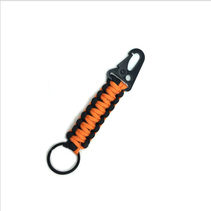 Amazon Hot Sale Seven-core Umbrella Rope Climbing Chain for Survival Key Chain Outdoor Hand-woven Hawk Buckle Keychain