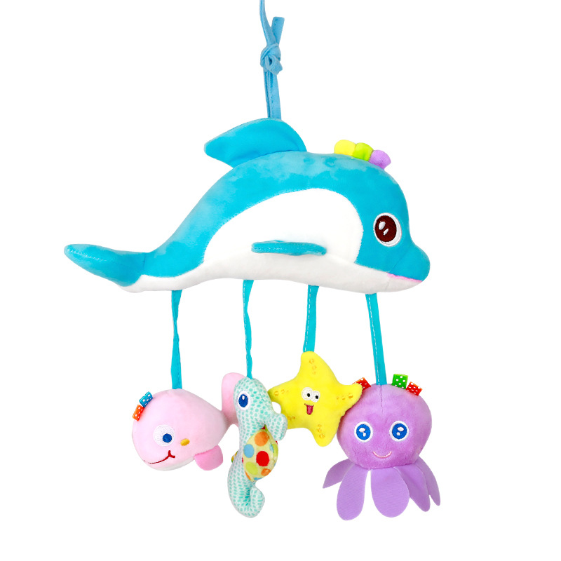 Happy monkey stroller pendant rattle baby safety seat toy bed hanging octopus factory wholesale