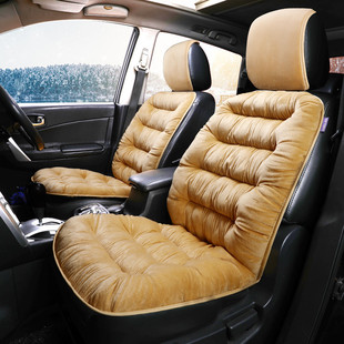 Wholesale winter thickened warm plush car seat cushion single piece tie-free winter imitation down seat cushion seat cover