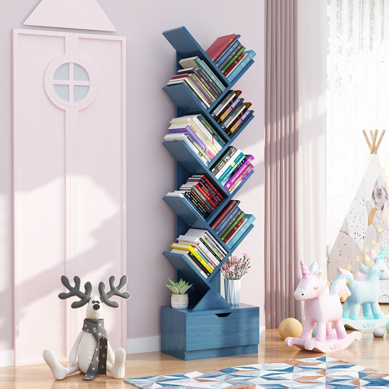 Floor Book Shelf Household Simple Small Bookcase Simple Economical Student Tree-shaped Storage Rack for Living Room