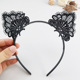 Black Water Soluble Lace Cat Ears