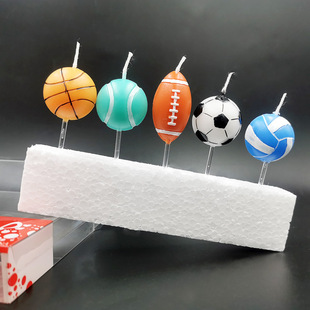 Children's birthday cake candle creative cartoon simulation Football basketball bowling volleyball shape birthday candle