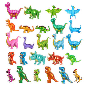 New 4D Stereo Dinosaur Aluminum Film Balloon Tyrannosaurus Triceratops Pterosaurus Stegosaurus Cute Assembly Tyrannosaurus Rex Balloon