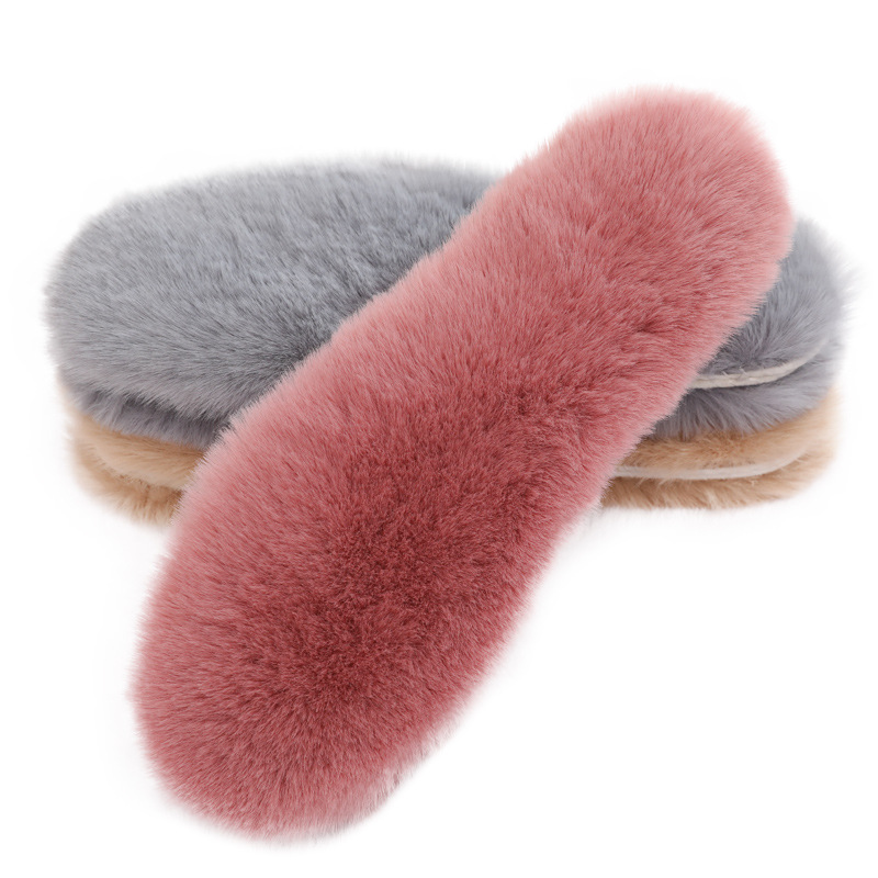 Imitation rabbit fur insoles winter warm insoles fur one snow boots insoles thickened source manufacturers spot wholesale