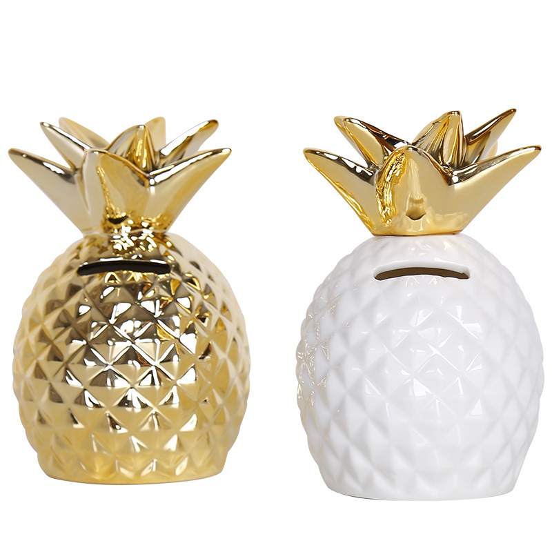 Nordic ins Pineapple Crafts Ornaments Ceramic Piggy Bank Home Furnishings Photo Props Personalized Creative Gift