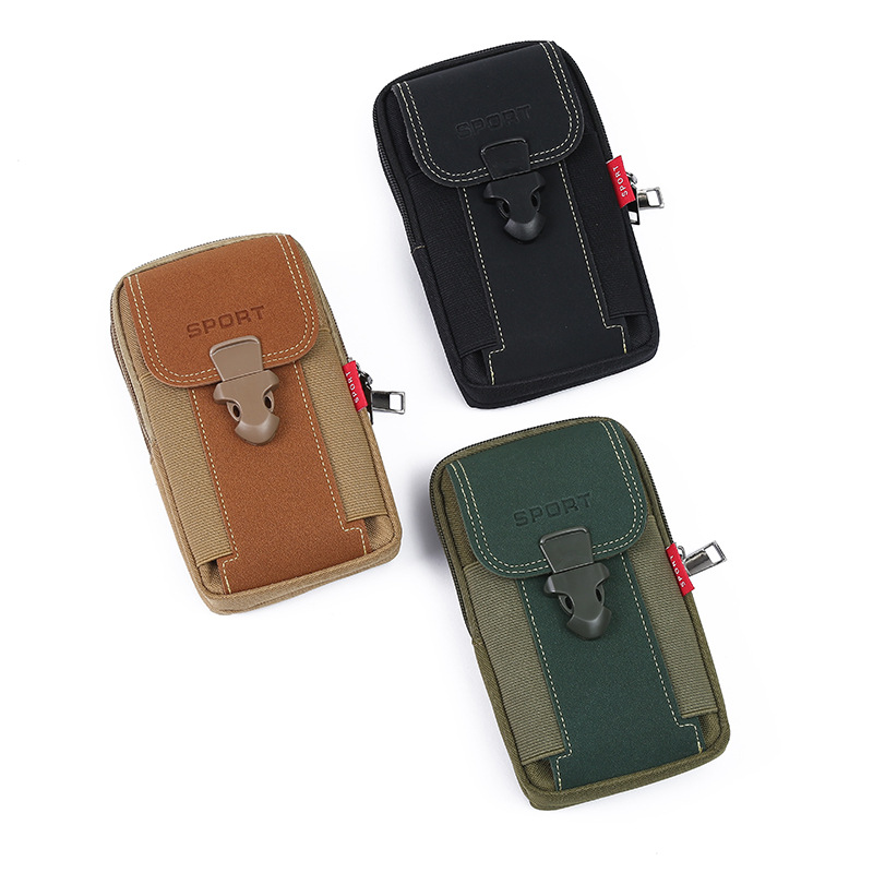 Hot selling fashion Oxford cloth mobile phone Bag Men's multi-functional mobile phone case wear belt mobile phone bag gift spot wholesale