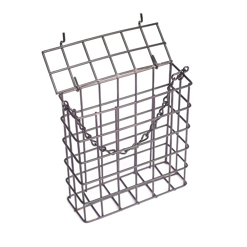 In stock square bird cage bird feeder outdoor barbed wire feeder hanging bird feeder with chain hummingbird feeder