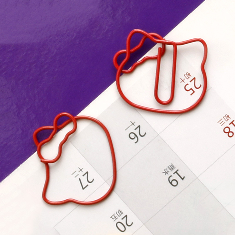 Cartoon cute simple KT Cat Head paper clip metal creative kulomi paper clip office supplies in stock