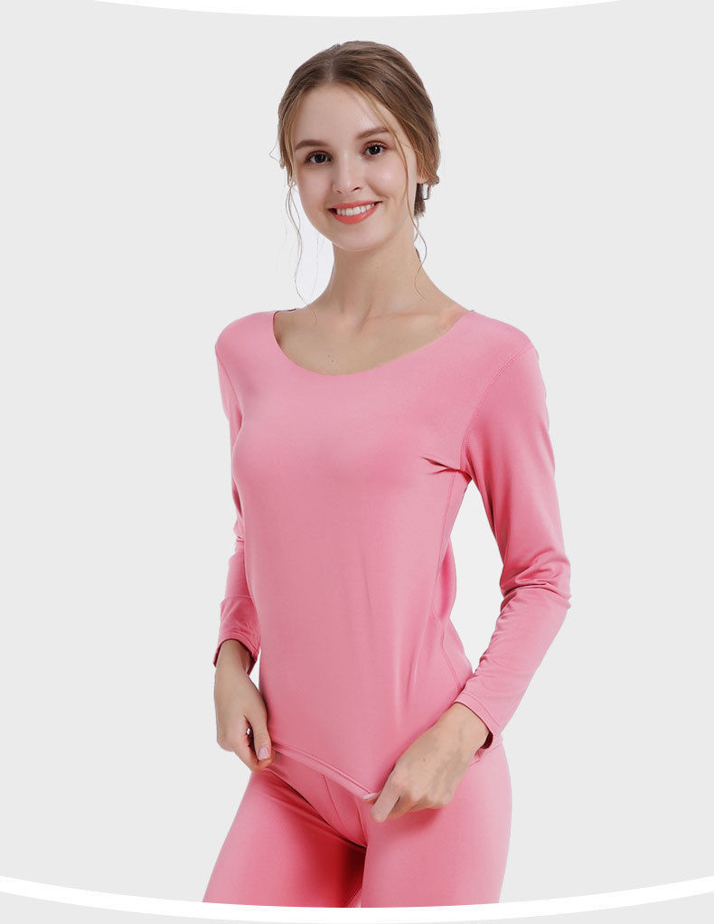 Women's Traceless Thermal Underwear suit Winter Round Neck Autumn Clothes and Pants 37 Degree Insulation Free Cut Quick Hand Shake