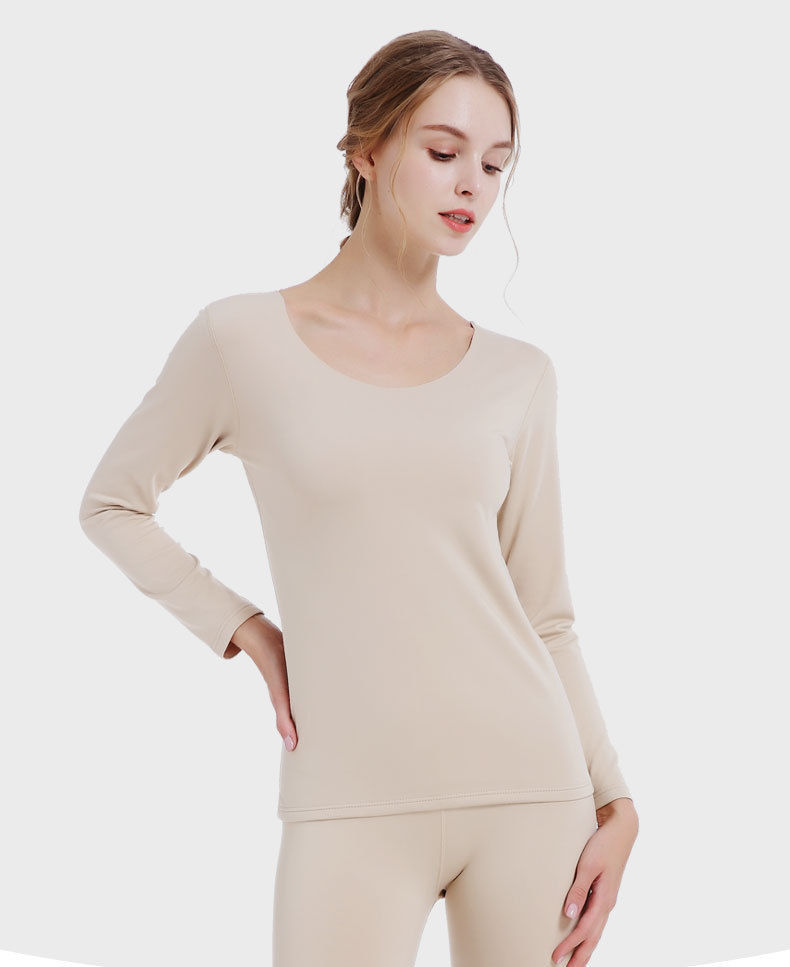 Women's Traceless Thermal Underwear suit Winter Round Neck Autumn Clothes and Pants 37 Degree Insulation Free Cut Quick Hand Shake