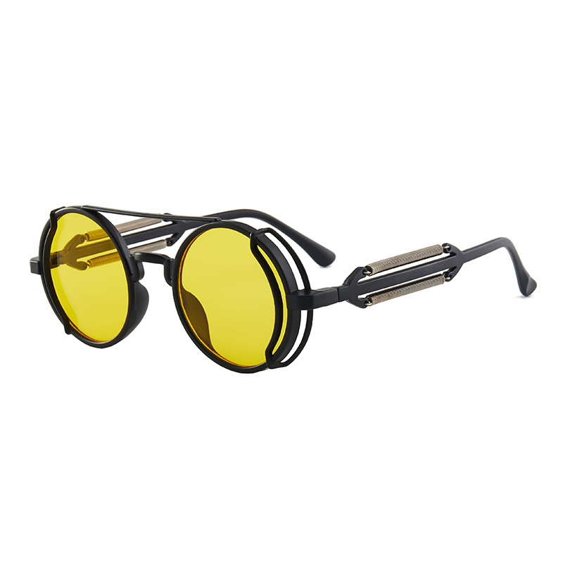 2020 new PC sunglasses steampunk double spring leg glasses fashion trend sunglasses cross-border round manufacturers