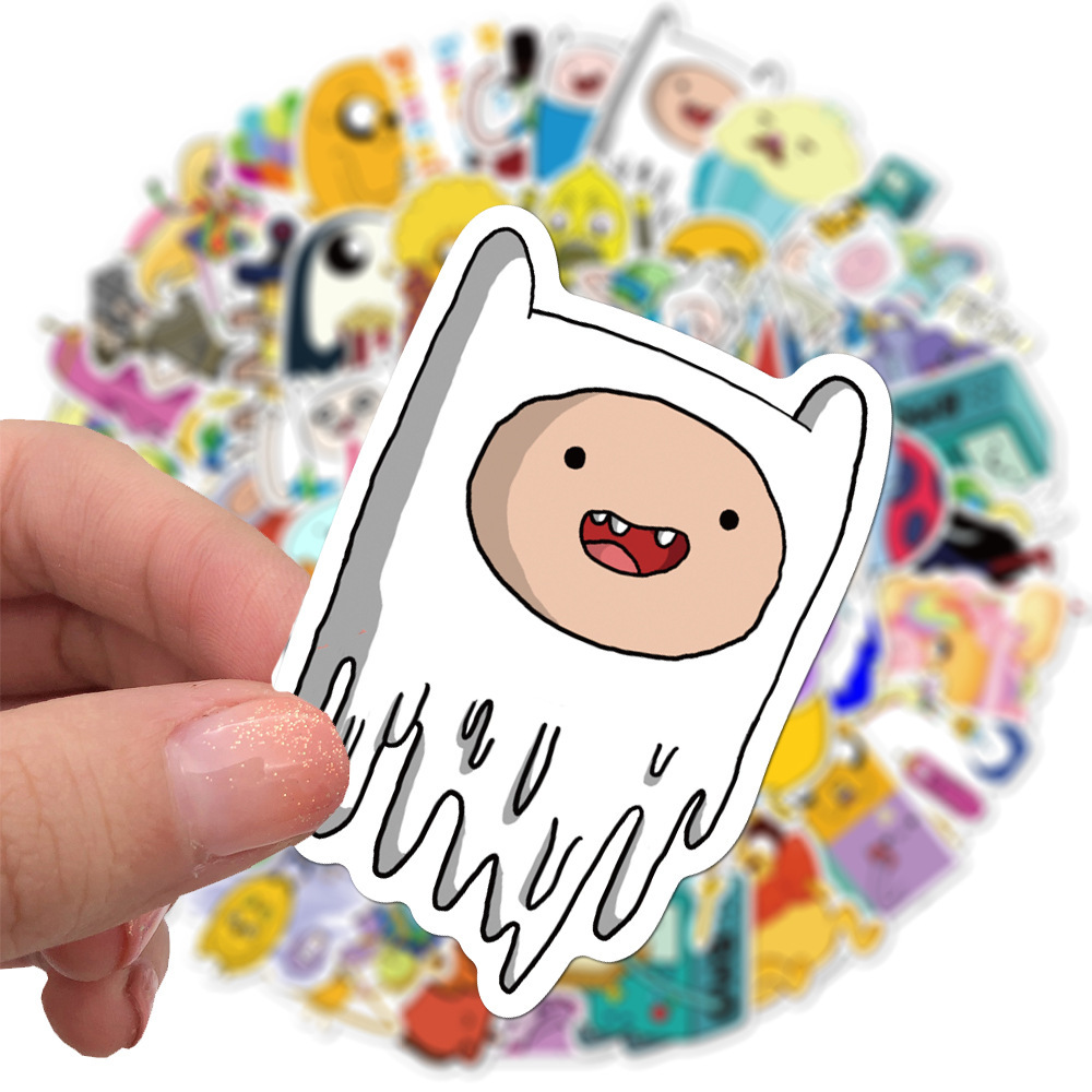 100 pieces of Adventure Time cartoon stickers mobile phone case refrigerator water cup waterproof decorative stickers self-adhesive foreign trade